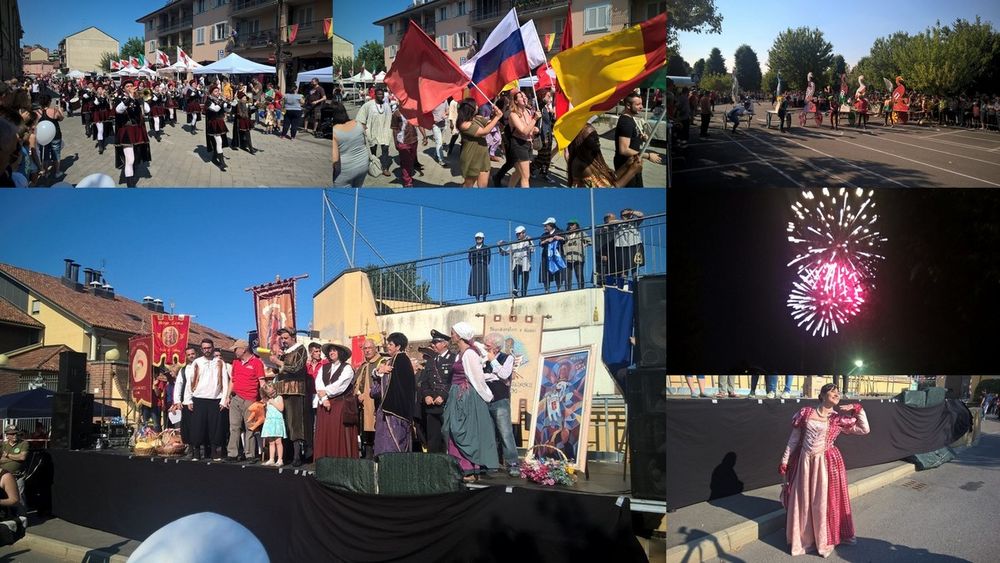 Un collage di immagini delle passate edizioni del Palio della Gru Un collage di immagini delle passate edizioni del Palio della Gru