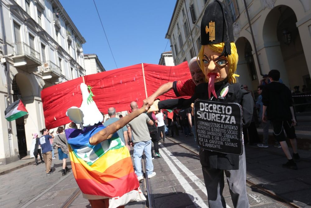 Una immagine del corteo del Primo Maggio dello scorso anno