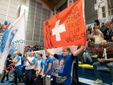 Lo striscione del fan club Val Pellice di Storck (foto di Christian Bosio)