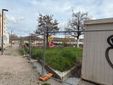 Il cantiere dei nuovi giardini di via Saint Bon