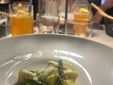 Gnocchi con crema di asparagi e aglione