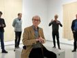 Giorgio Griffa alla sua mostra Giorgio Griffa alla sua mostra
