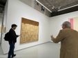 Giorgio Griffa alla sua mostra Giorgio Griffa alla sua mostra