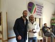 La premiazionw di Alessandro Penz, che ha dominato la gara delle triple