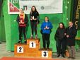 Il podio femminile di Campitello di Fassa