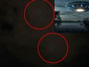 Un frame del video che riprende alcune misteriose luci nel cielo Un frame del video che riprende alcune misteriose luci nel cielo