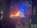 Auto in fiamme in via Lanzo (foto dal gruppo facebook Sei di Madonna di campagna se)