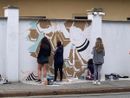 Ragazzi al lavoro in via Bologna Ragazzi al lavoro in via Bologna