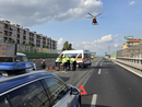 Una immagine della tangenziale dopo l'incidente Una immagine della tangenziale dopo l'incidente