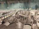 La devastazione all'interno delle Ogr durante la manifestazione di ieri sera