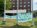 Una recente protesta al parco Stura