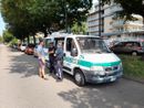 L'Ufficio Mobile della Polizia Municipale in servizio in via Farinelli