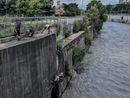 Cane finisce nelle acque della Dora, portato in salvo dai Vigili del fuoco Cane finisce nelle acque della Dora, portato in salvo dai Vigili del fuoco