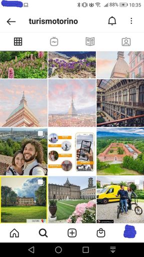 una serie di post su instagram da un account di turismo torino