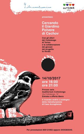 Sabato all'auditorium Cottolengo "Cercando il giardino, Polvere di Cechov" Sabato all'auditorium Cottolengo "Cercando il giardino, Polvere di Cechov"