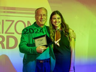 Lorenzo Marini (Lorenzo Marini Group) insieme a Giulia Blatti, valletta della serata