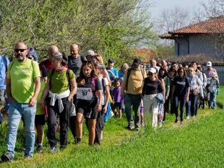 Il serpentone della camminata solidale