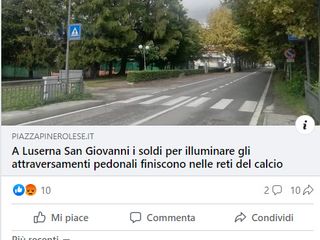 Commenti sfavorevoli o dubbiosi sulla pagina Facebook di Piazza Pinerolese