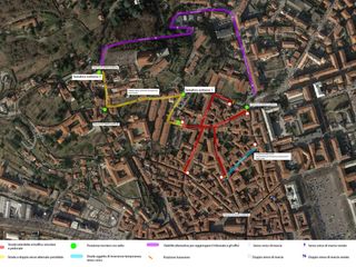 La planimetria delle modifiche al traffico