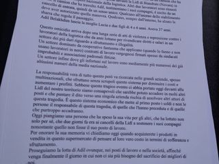 Volantino Presidio al Lidl corso Torino Pinerolo