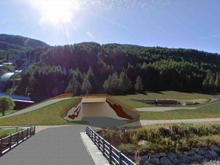 La rappresentazione grafica del nuovo stadio del biathlon e dello skiroll