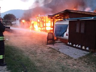 L'incendio di stamattina a Villar Pellice L'incendio di stamattina a Villar Pellice