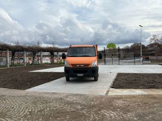 Il cantiere dei nuovi giardini di via Saint Bon
