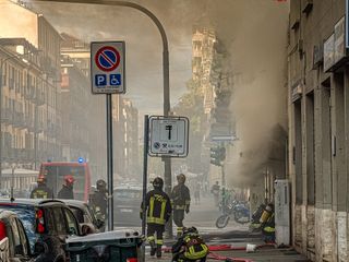 Incendio in una gelateria di via Principi d'Acaja
