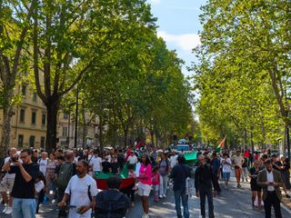 Manifestazione a favore della Palestina nel centro di Torino