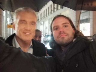 Lorenzo Gualassini con l'attore Dolph Lundgren