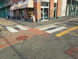 La pista ciclabile di via Giordano Bruno e via Bossoli La pista ciclabile di via Giordano Bruno e via Bossoli