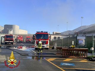 L'intervento dei pompieri a Susa