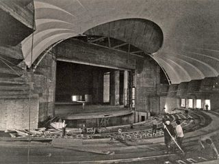 La sala del Teatro Regio in costruzione. Torino, Archivio Storico Teatro Regio