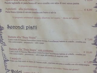 particolari del menù
