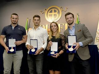 Dominik Paris, Matteo Guarise, Nicole Della Monica, Ondrej Hotarek