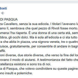 &quot;Una storia di Pasqua&quot;: Nino Boeti racconta un pezzo di Rivoli dal cuore d'oro