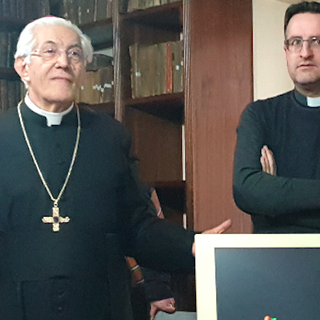 Il vescovo Monsignor Edoardo Cerrato con don Davide