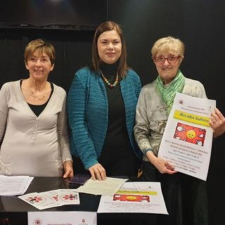 Lucia Chiessa, presidente Arci Zeta, con l'assessore all'Istruzione Tiziana Siragusa e la psicologa Michela Iacovo