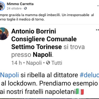 Il post del consigliere Borrini a seguito dei fatti di Napoli