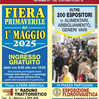 Luserna San Giovanni (To) si riempie di banchi, fiori, trattori e piccoli animali per la Fiera del 1° Maggio