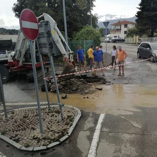 Il guasto in centro a Bricherasio