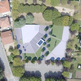 La vista dall'alto della nuova piazza Giretti, come pensata dall’architetto Clara