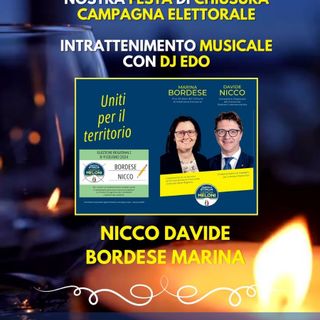 Festa di fine campagna elettorale al Veloce di Pinerolo con Nicco e Bordese (Fdi)