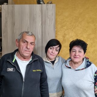 Da sinistra Yurij Borisenko, Anja Lunina e Nadia Lunina