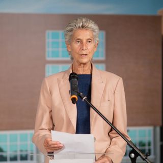 Allegra Agnelli durante la presentazione del Bilancio Sociale a Candiolo