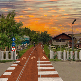 Un primo elaborato degli studenti che stanno progettando una greenway tra Pinerolo e Bricherasio
