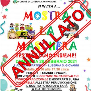 Locandina carnevale annullato Luserna San Giovanni