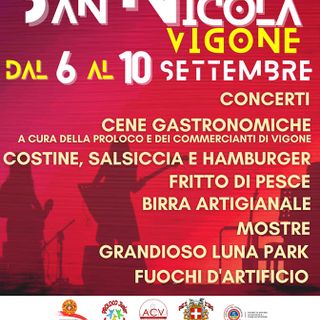 La festa patronale vigonese si svolgerà dal 6 al 10 settembre