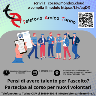Volantino che promuove Telefono amico