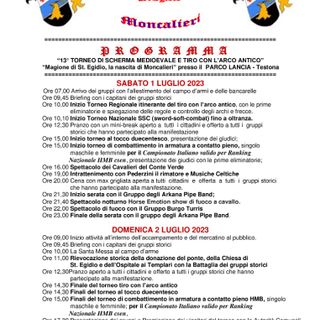 L'Ordine della Fenice Templari di Sant'Egidio organizza il 13° torneo di scherma medievale e tiro con l’arco antico
